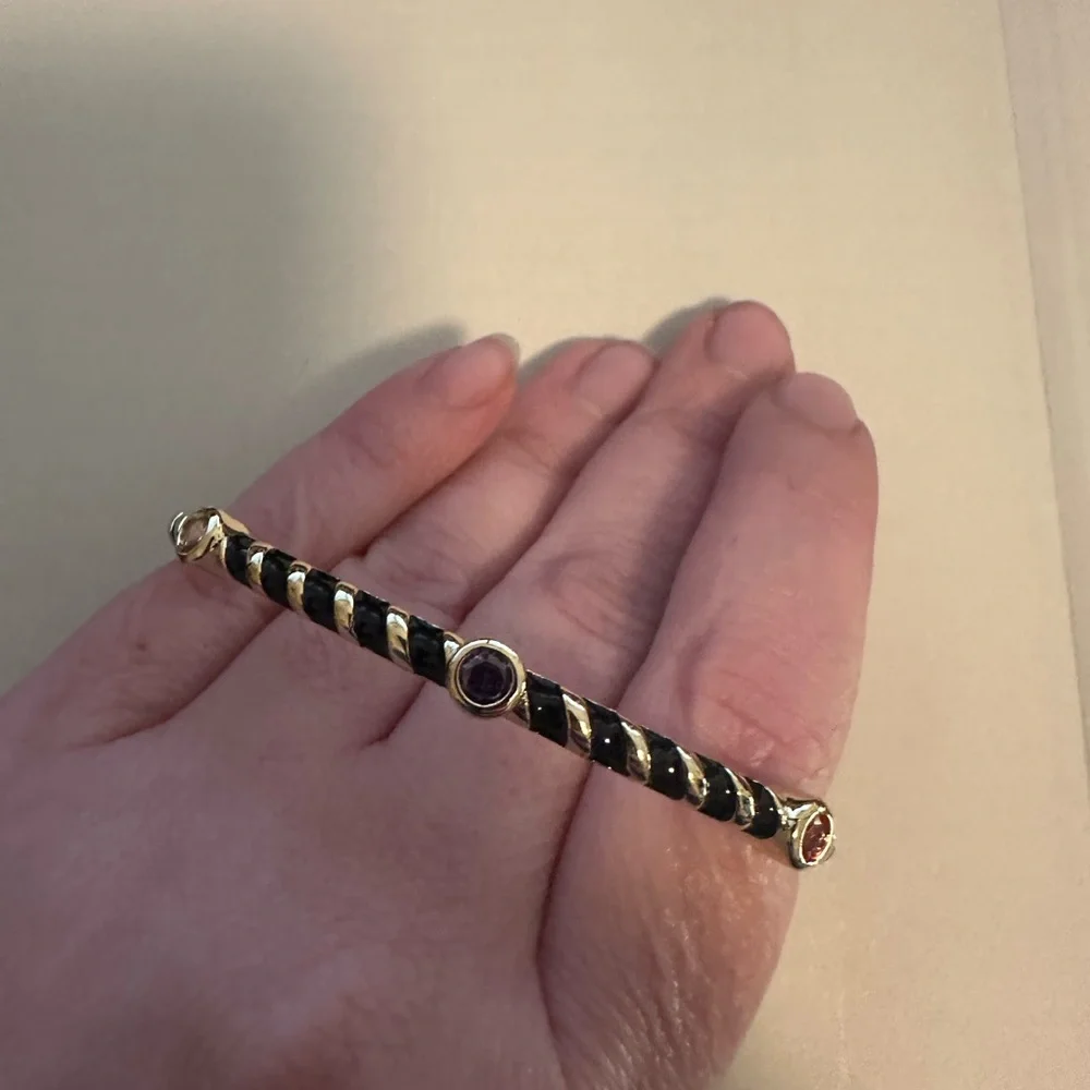 Elegant Silver and Black Women's Bracelet